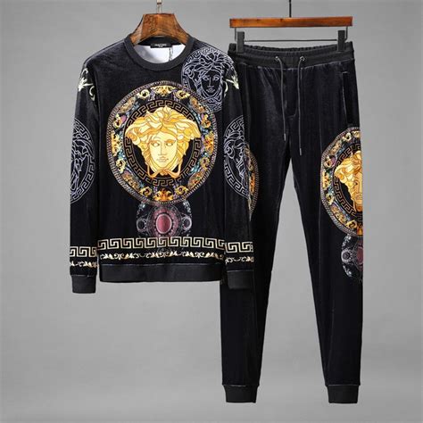 cheap versace sweatpants|velvet tracksuit men's versace.